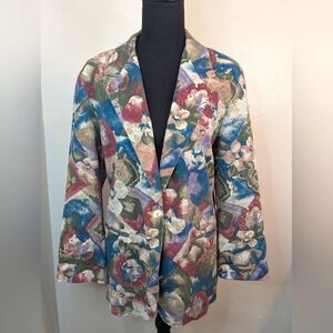 VTG Art To Wear Floral Academia Preppy Gardencore Whimsical Feminine Blazer MD